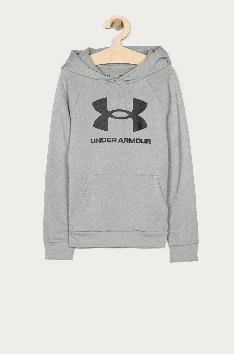 Under Armour bluza dziecięca 1357585 kolor szary z kapturem z nadrukiem