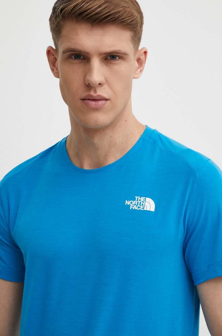 The North Face t-shirt sportowy Lightning Alpine kolor niebieski gładki NF0A87H7RI31