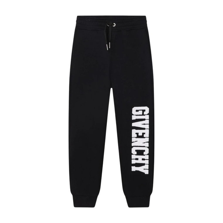 Czarne sportowe spodnie dla dzieci z aplikacją Givenchy Kids Givenchy