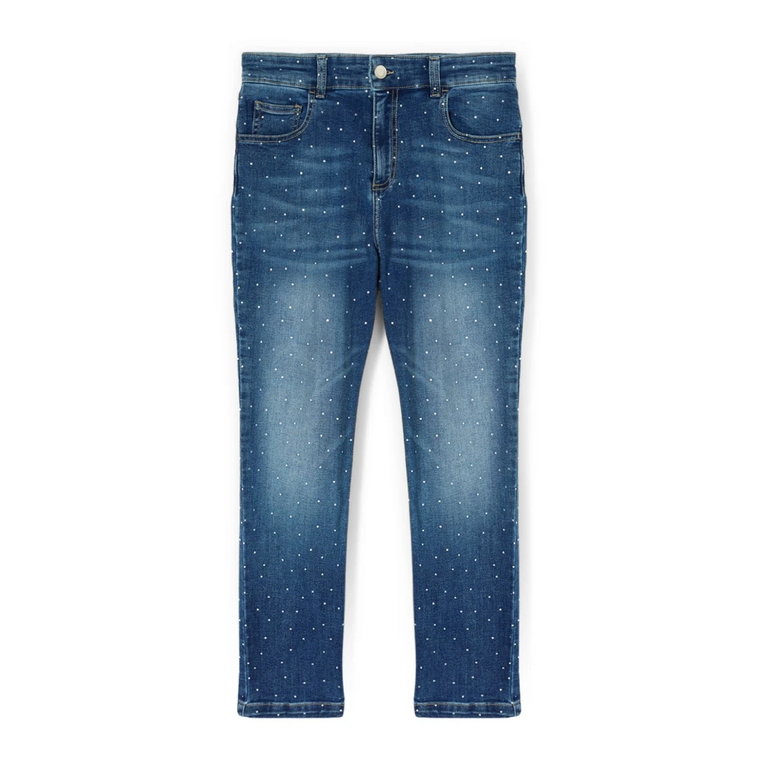 Skinny Jeans z ozdobami z kryształków Motivi
