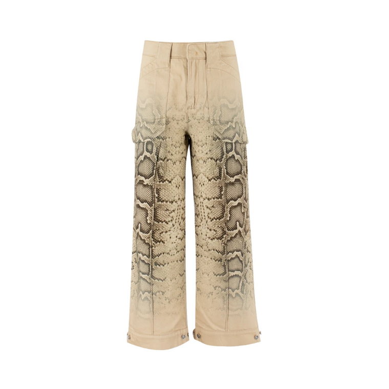 Spodnie z szerokimi nogawkami w wzór pytona Ermanno Scervino