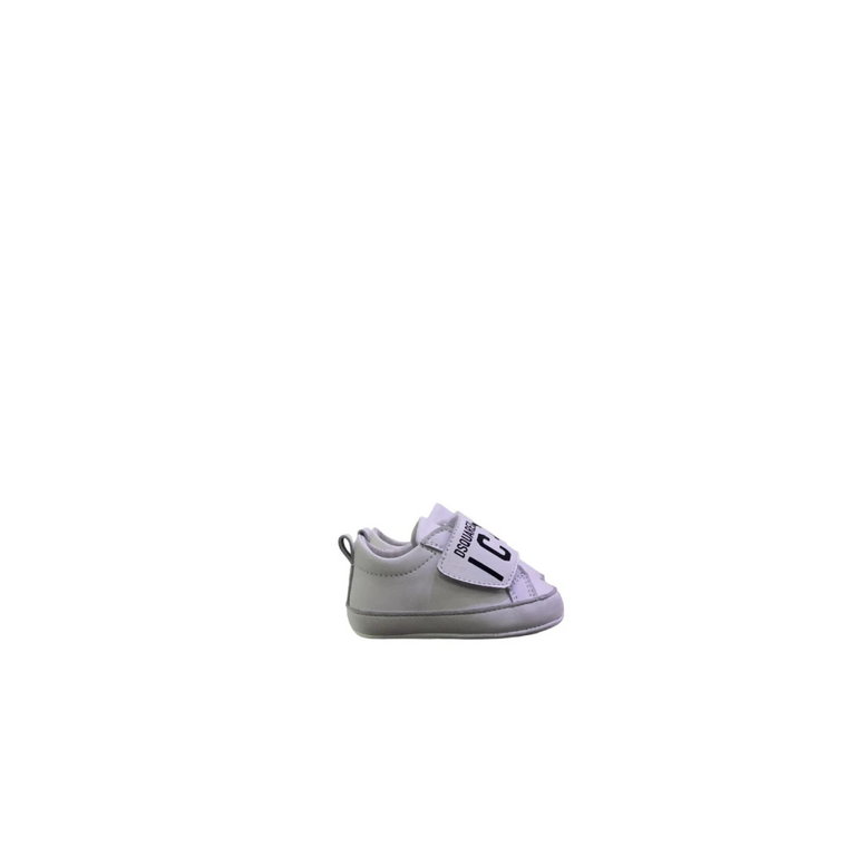 Unisex Białe Skórzane Sneakersy z Logo Dsquared2 Icon Dsquared2