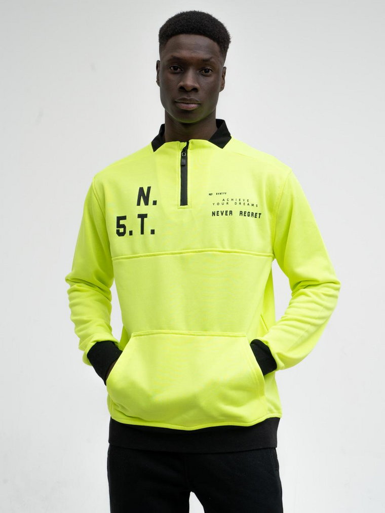 Bluza Bez Kaptura Rozpinana Do Połowy Męska Neon Żółta Catch N.5.T. Half Zip