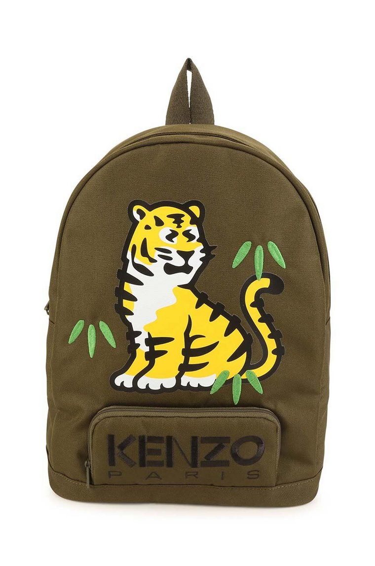 Kenzo Kids plecak dziecięcy kolor zielony duży z nadrukiem