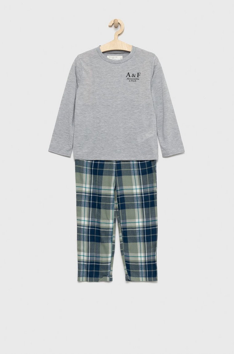 Abercrombie & Fitch piżama dziecięca kolor szary gładka
