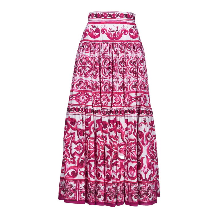 Fuchsia Pinafore Metalowe Spódnice Dolce & Gabbana