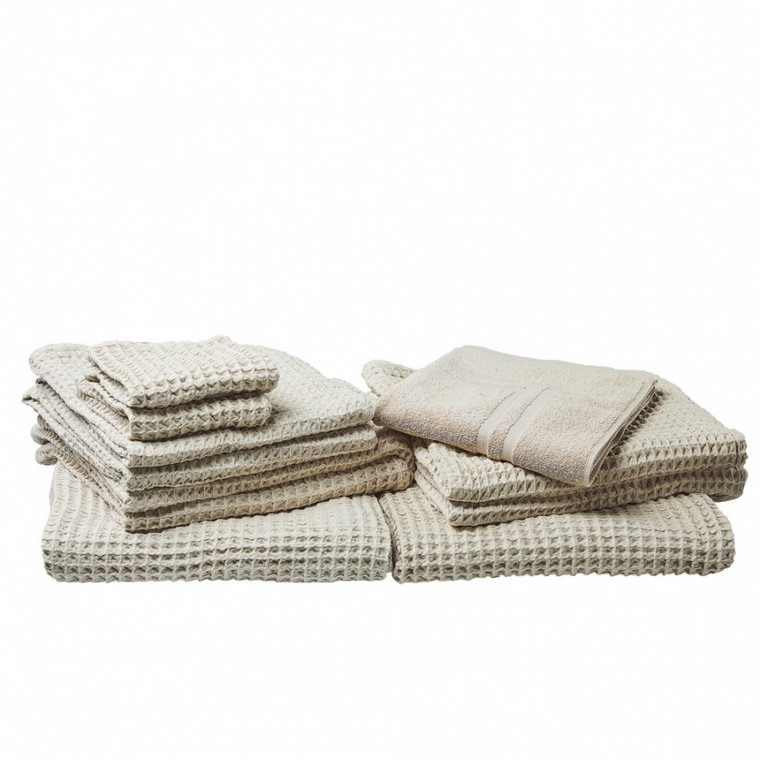 Komplet 11 ręczników bawełniany beżowy AREORA kod: 4251682258654