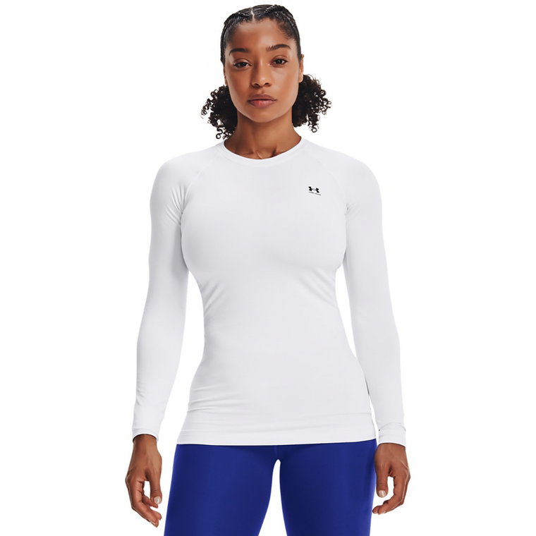 Damska bielizna treningowa termoaktywna (góra) UNDER ARMOUR UA Authentics Crew - biała