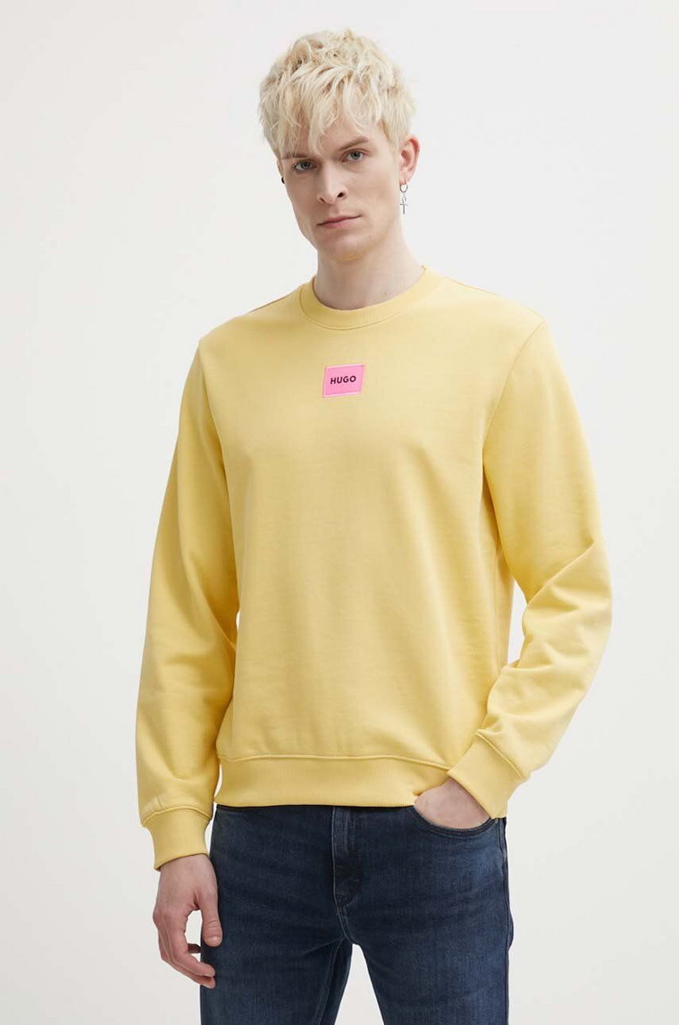 HUGO bluza bawełniana męska kolor żółty  50447964