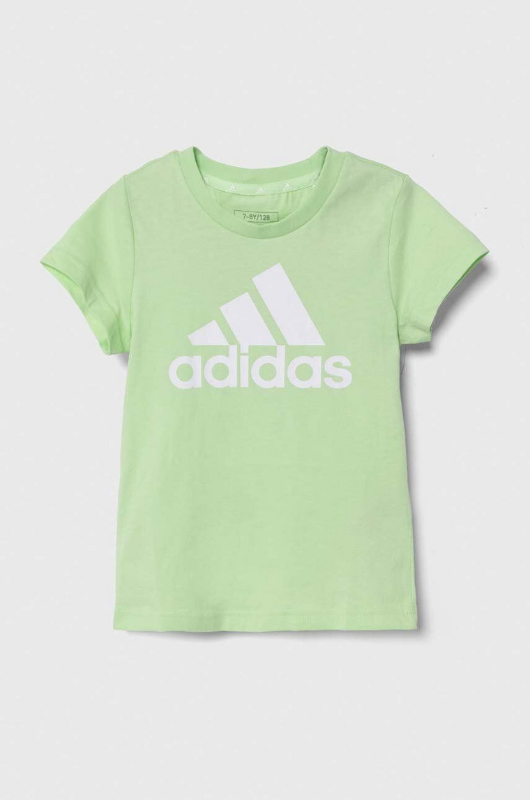 adidas t-shirt bawełniany dziecięcy kolor zielony