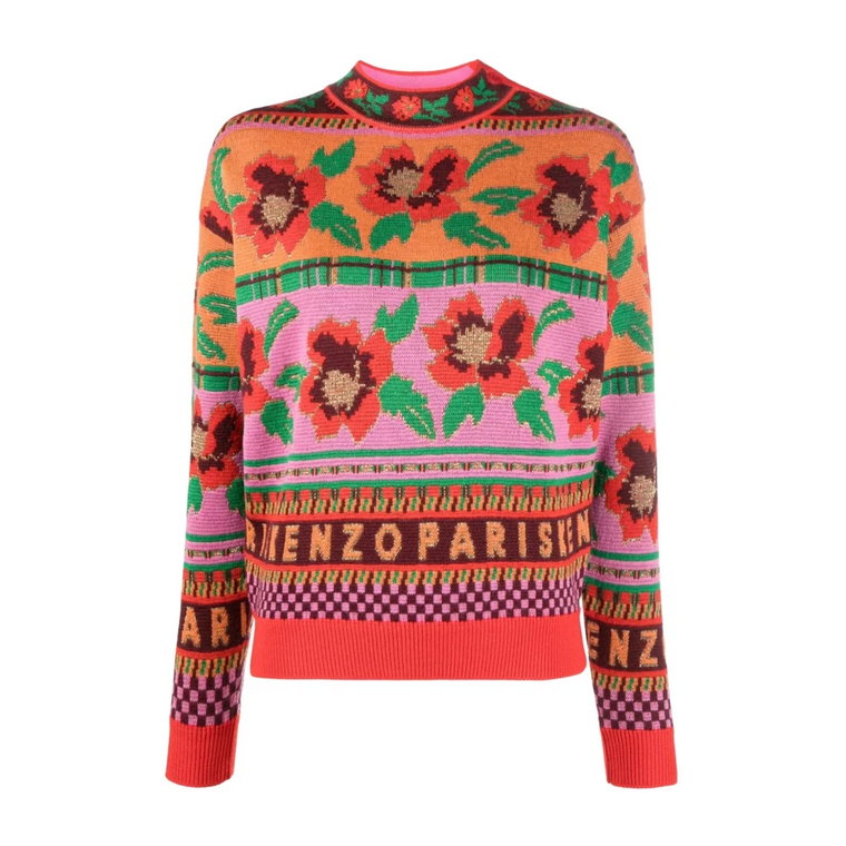 Wielokolorowy Sweter z Wzorem Intarsia Kenzo