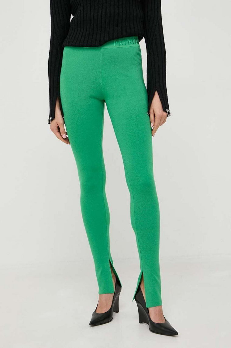 Patrizia Pepe spodnie dresowe kolor zielony gładkie