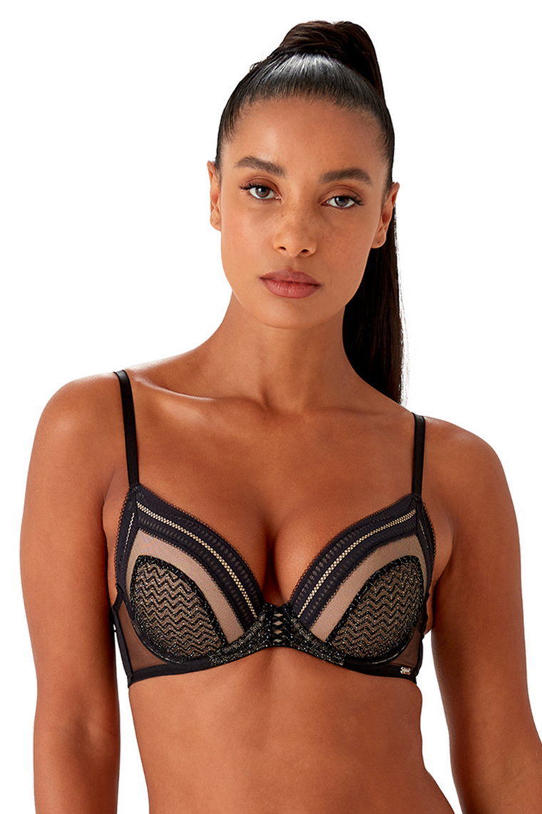 Gossard 20001 Biustonosz usztywniany, black/silver