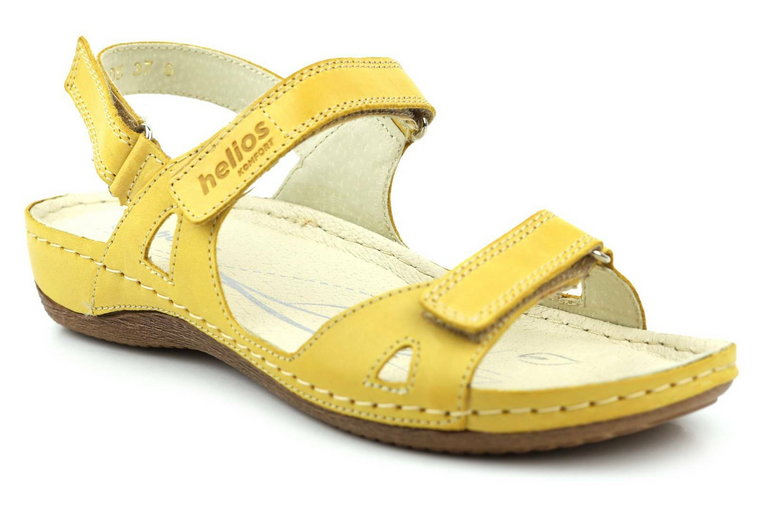 Sandały damskie sportowe na wakacje - HELIOS Komfort 205, żółte
