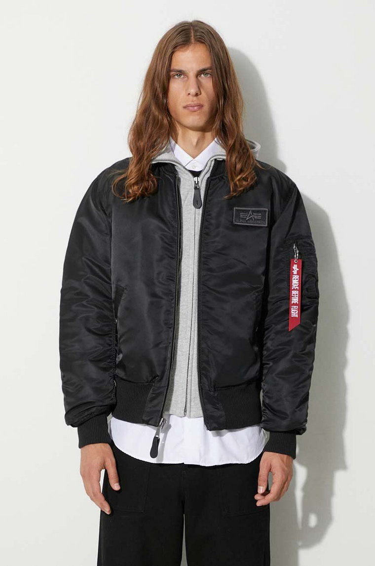 Alpha Industries kurtka bomber MA-1 D-Tec męski kolor czarny przejściowa 183110.03