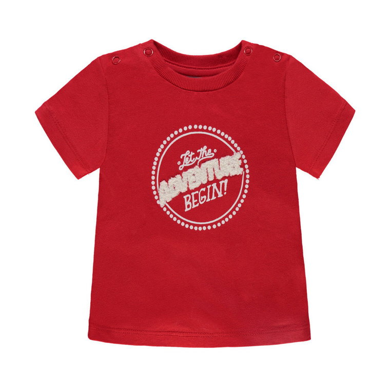 Chłopięca koszulka z krótkim rękawem, czerwony, rozmiar 74