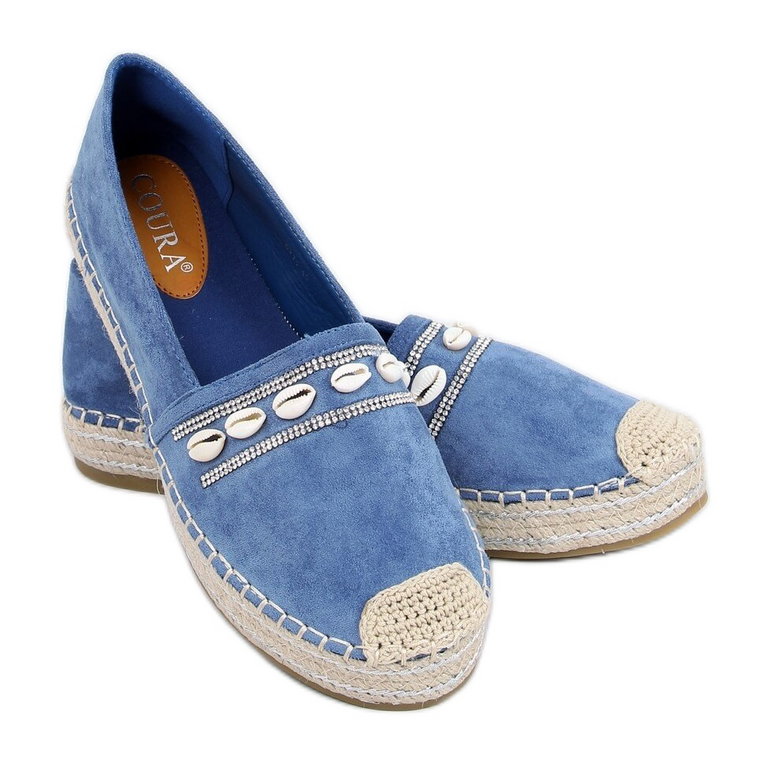 Espadryle z muszelkami niebieskie 6771 Blue