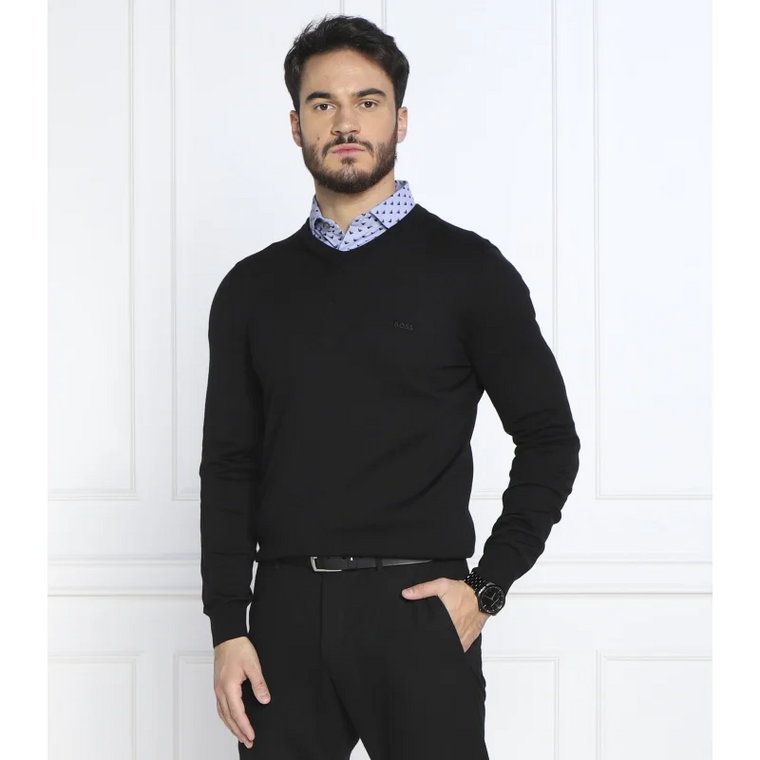 BOSS BLACK Wełniany sweter Baram-L | Regular Fit