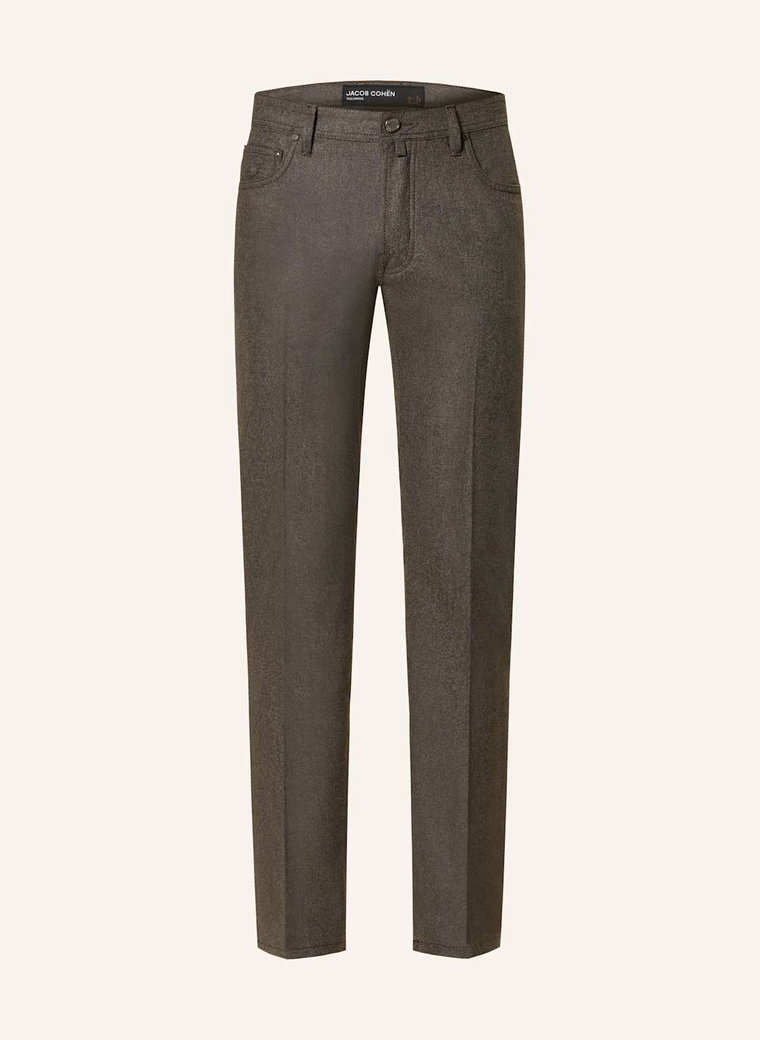 Jacob Cohen Spodnie Flanelowe Slim Fit braun