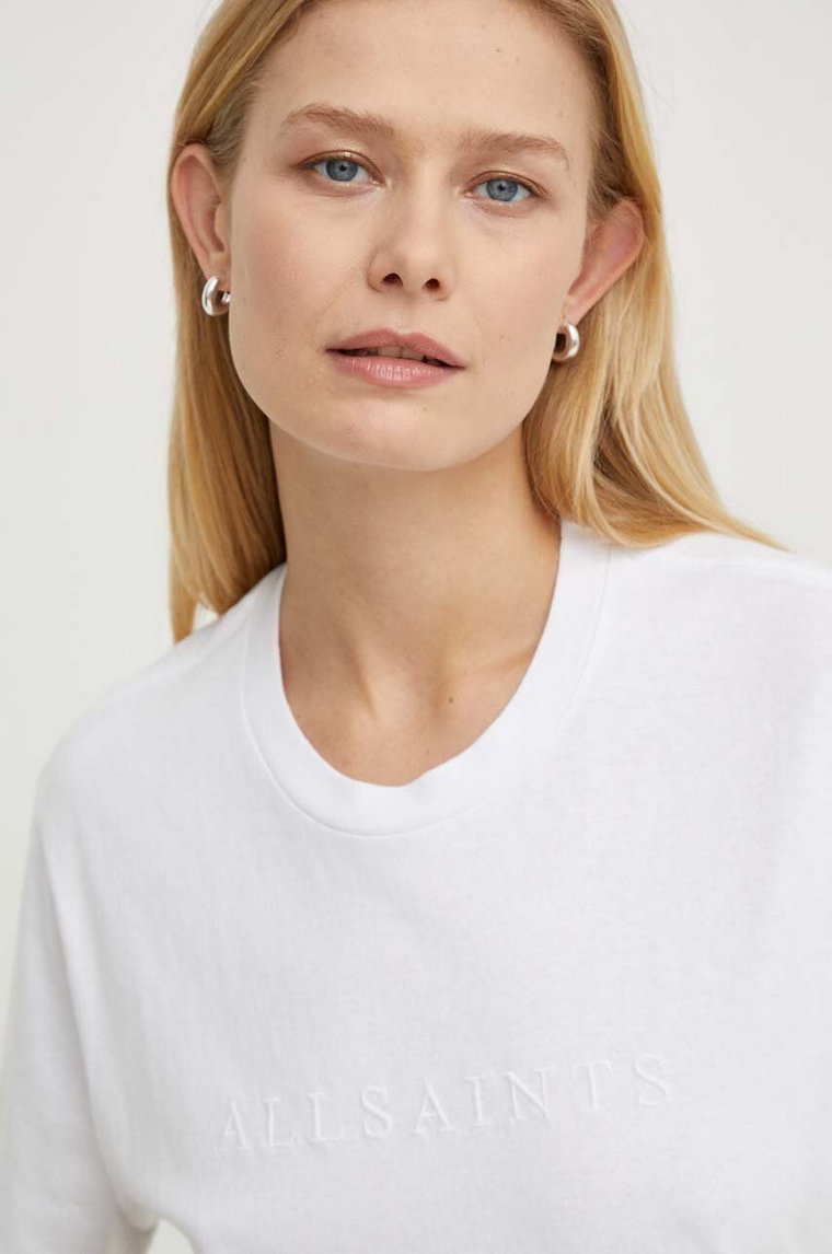 AllSaints t-shirt bawełniany PIPPA damski kolor biały