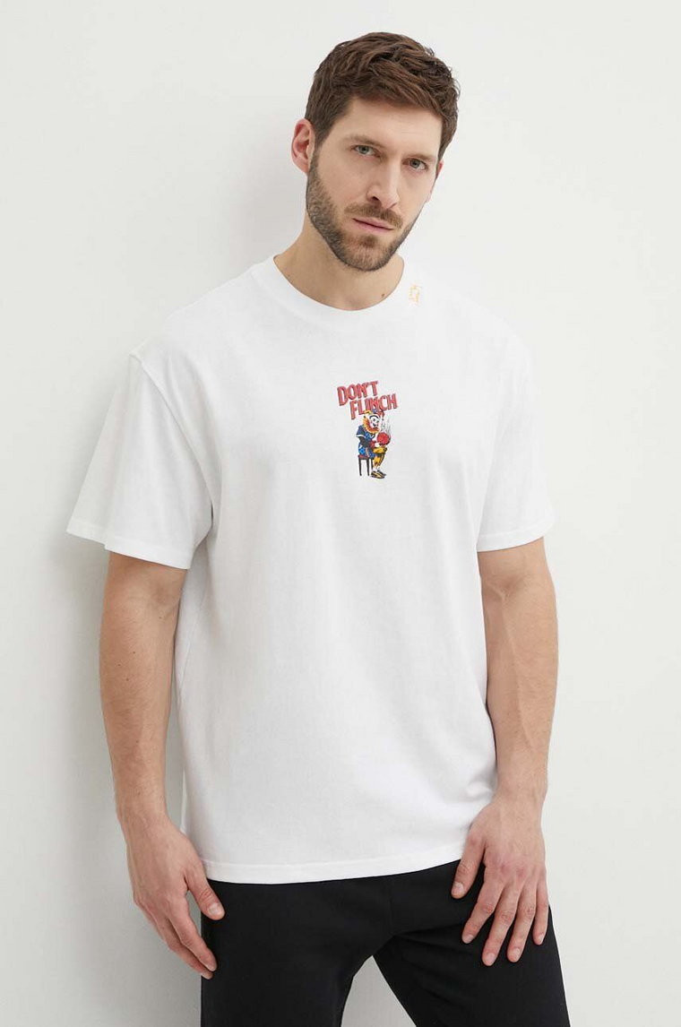 Puma t-shirt bawełniany męski kolor beżowy z nadrukiem 624748