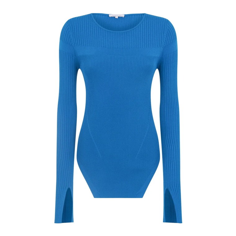 Niebieski Sweter z Otwartymi Mankietami Patrizia Pepe