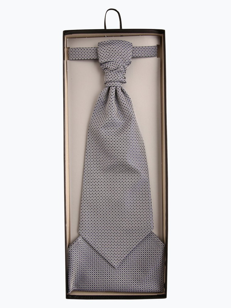 Wilvorst - Krawat męski i poszetka, niebieski