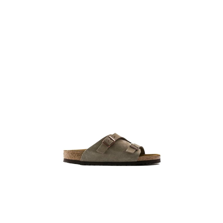 Stylowe Sandały z Zamszu w Kolorze Taupe Birkenstock