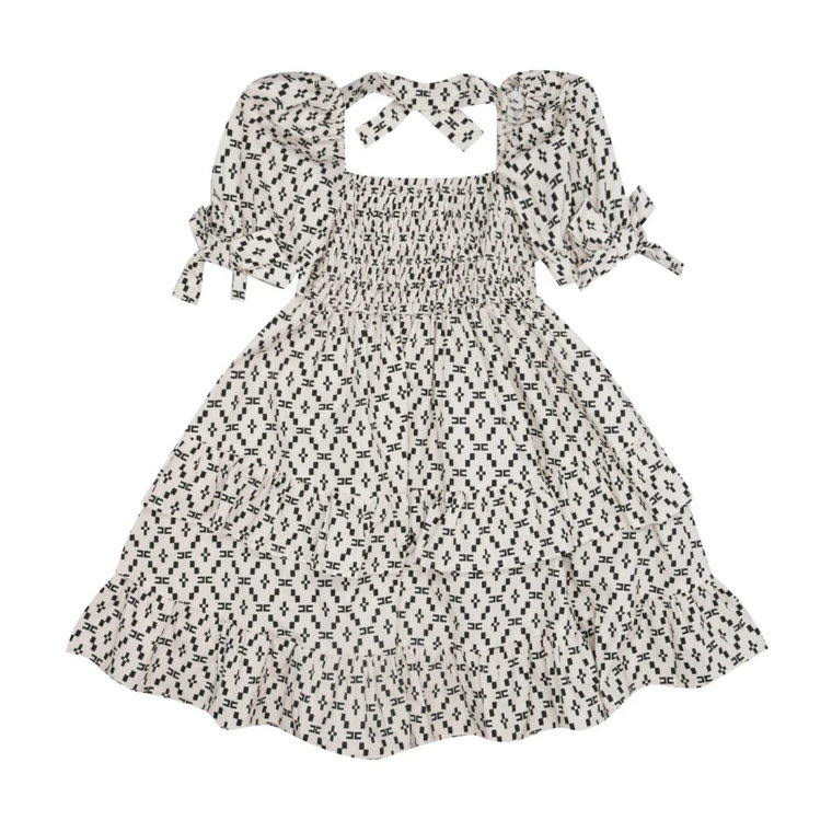 Sukienka z bawełny z nadrukiem graficznym Elisabetta Franchi