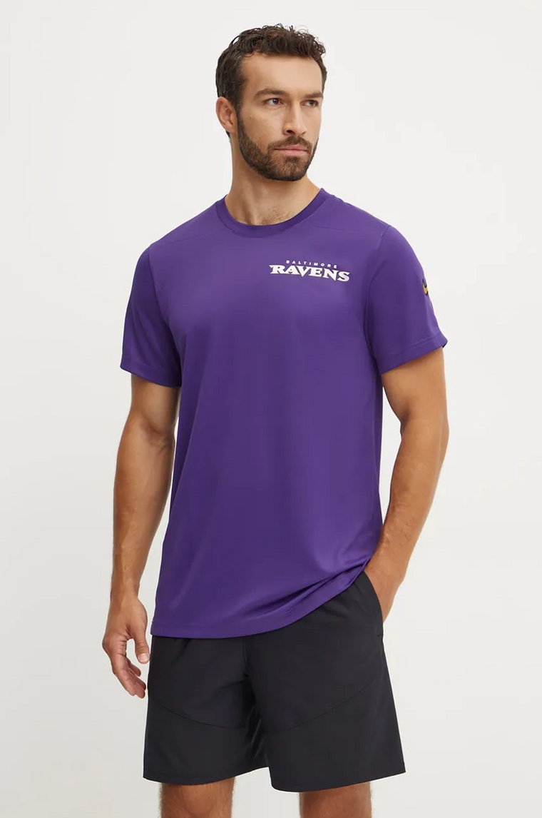 Nike t-shirt treningowy Baltimore Ravens kolor fioletowy z nadrukiem 02ES-CX99-8G-K0Z