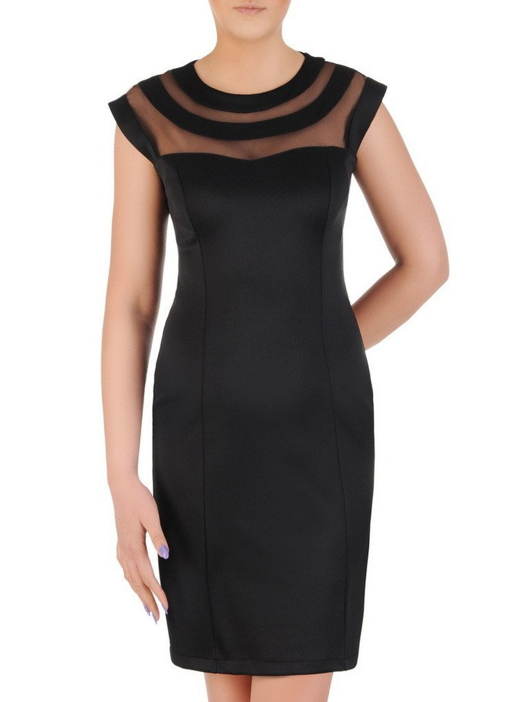 Czarna sukienka z nowoczesnym dekoltem 20269