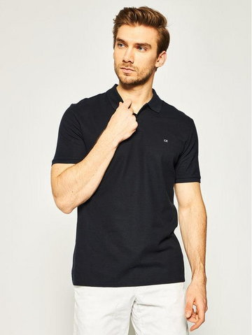 Polo Refined Pique Chest K10K102964 Granatowy Regular Fit