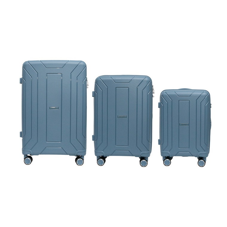 Zestaw 3 walizki podróżne z Policarbonu VEZZE Niebieskie