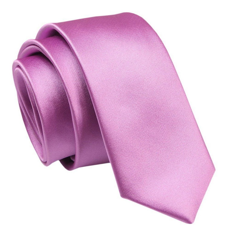 Krawat (Śledź) Męski 5 cm, Różowy, Wąski, Gładki -ALTIES