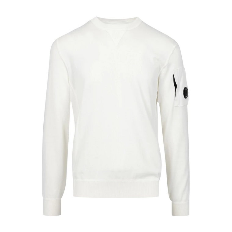 Biała Sweter z Kieszenią na Zamek C.p. Company