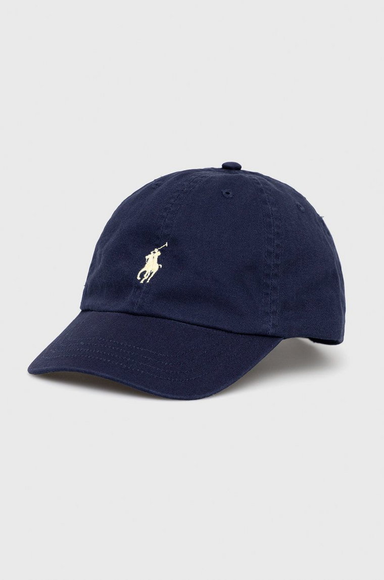 Polo Ralph Lauren Czapka bawełniana 322552489004 kolor granatowy gładka