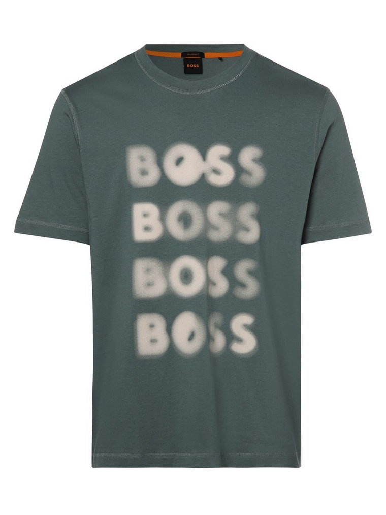 BOSS Orange - T-shirt męski  Teetrury 2, zielony|niebieski