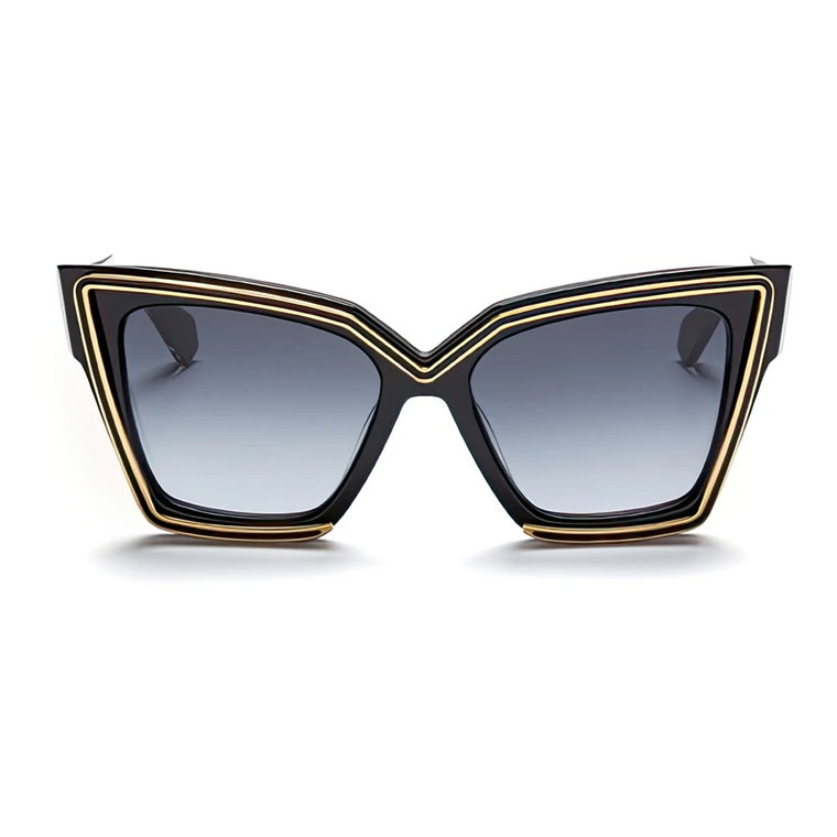 Geometryczne Okulary Przeciwsłoneczne - Czarny/Złoty Valentino