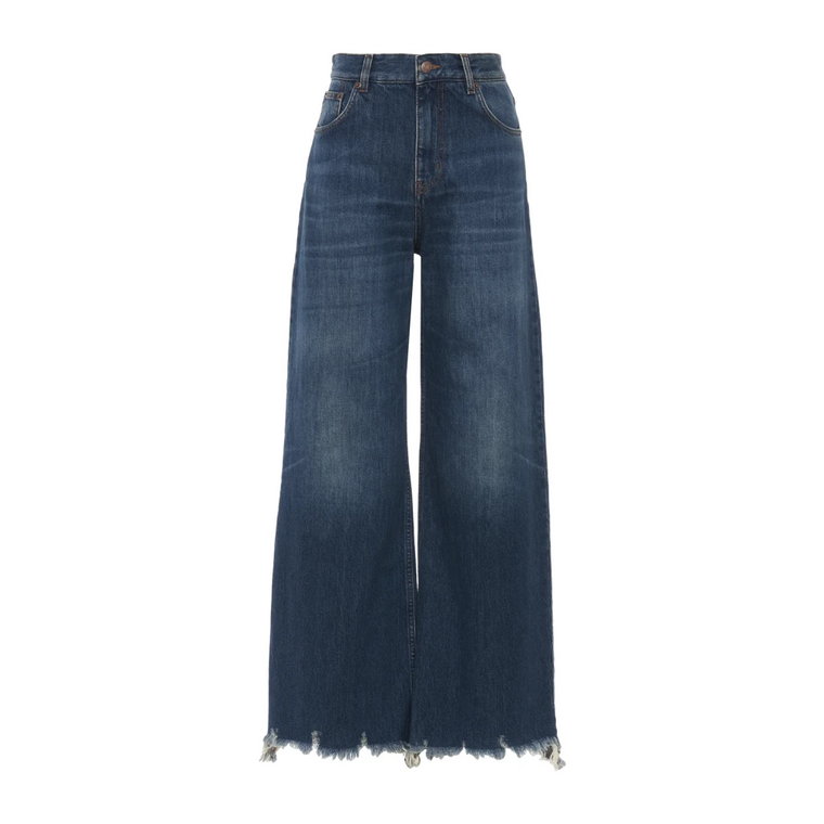 Niebieskie Cropped Jeans z Surowym Brzegiem Chloé