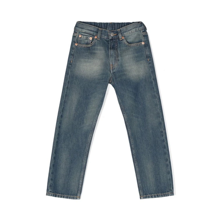 Niebieskie jeansy dla dzieci z efektem postarzenia MM6 Maison Margiela