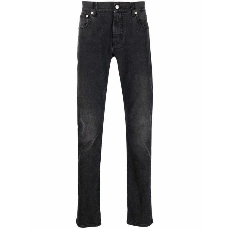 Czarne Slim-Fit Stretch Denim Jeans Alexander McQueen