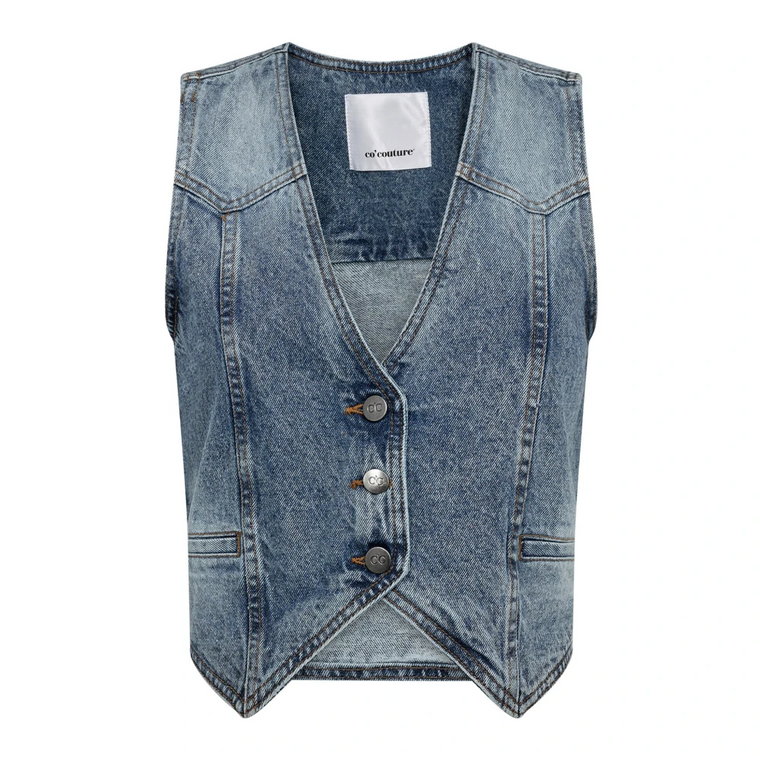 Denim Vest Blazer 35283 w kolorze Denim Blue Co'Couture