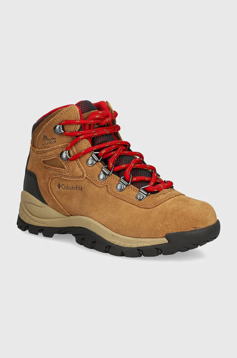 Columbia buty Newton Ridge Plus Waterproof damskie kolor brązowy