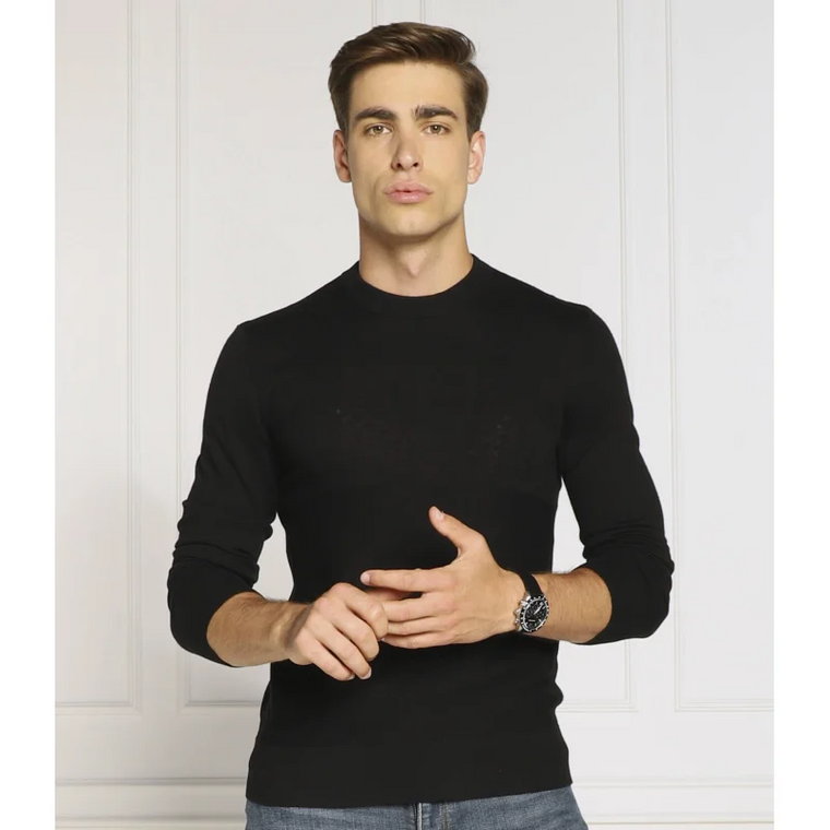 Armani Exchange Sweter | Slim Fit | z dodatkiem jedwabiu