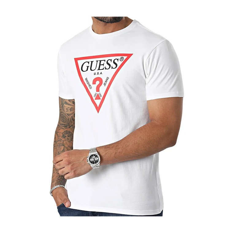 Biała koszulka męska Guess