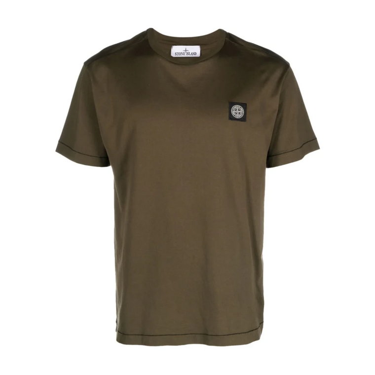 Zielony T-shirt z Logo Kompasu Stone Island