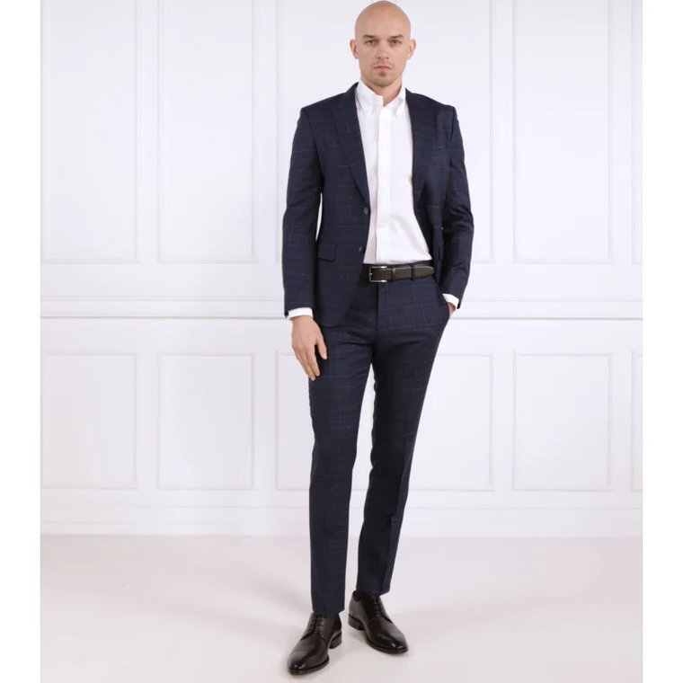 BOSS BLACK Wełniany garnitur H-Huge-2Pcs-Peak-232 | Slim Fit | z dodatkiem jedwabiu