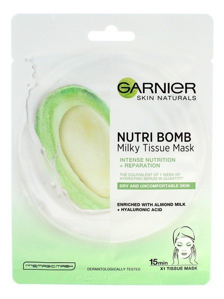 Garnier, Skin Naturals Nutri Bomb, Maseczka na tkaninie odżywczo-odbudowująca