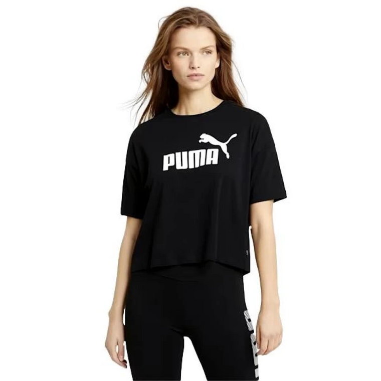Krótki T-shirt z logo dla kobiet Puma