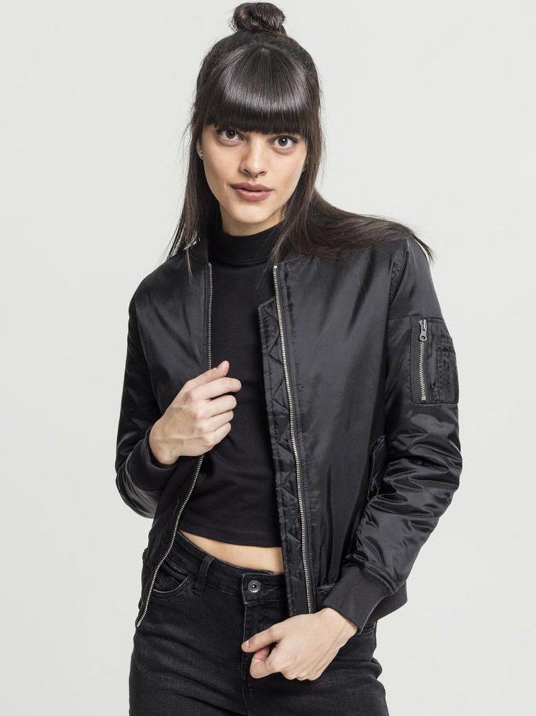 Ladies Basic Bomber Jacket Black TB807